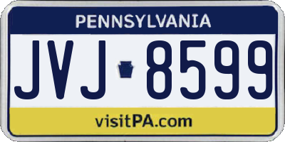 PA license plate JVJ8599
