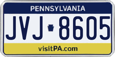 PA license plate JVJ8605