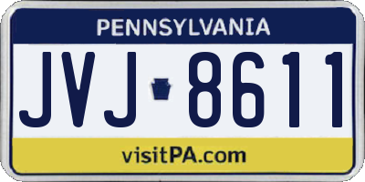PA license plate JVJ8611