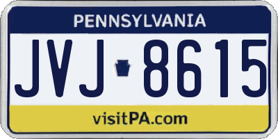PA license plate JVJ8615