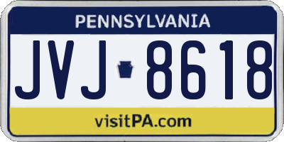 PA license plate JVJ8618