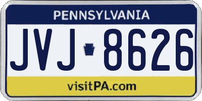 PA license plate JVJ8626