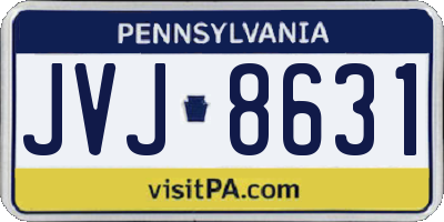 PA license plate JVJ8631