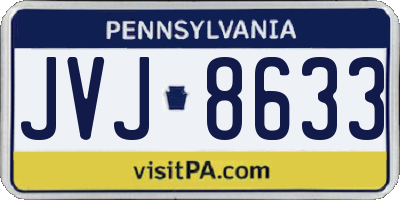 PA license plate JVJ8633