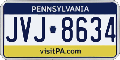 PA license plate JVJ8634