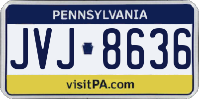 PA license plate JVJ8636