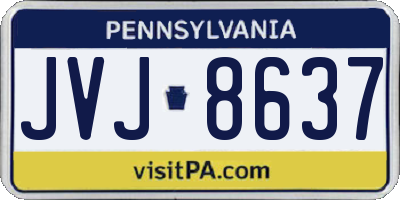 PA license plate JVJ8637