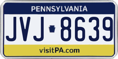 PA license plate JVJ8639