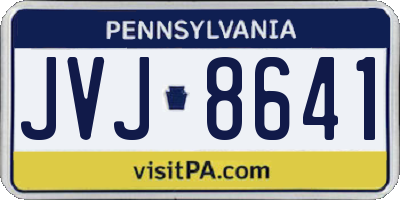 PA license plate JVJ8641