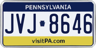 PA license plate JVJ8646