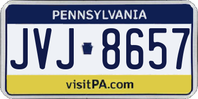 PA license plate JVJ8657