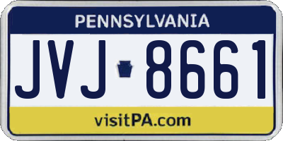 PA license plate JVJ8661