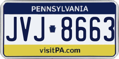 PA license plate JVJ8663