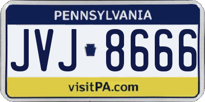 PA license plate JVJ8666