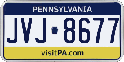 PA license plate JVJ8677