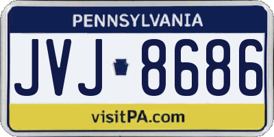 PA license plate JVJ8686