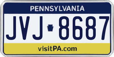 PA license plate JVJ8687