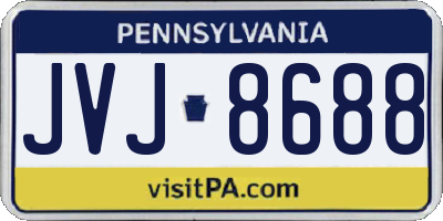 PA license plate JVJ8688