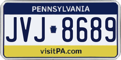 PA license plate JVJ8689