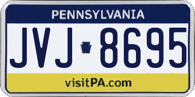 PA license plate JVJ8695