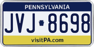 PA license plate JVJ8698