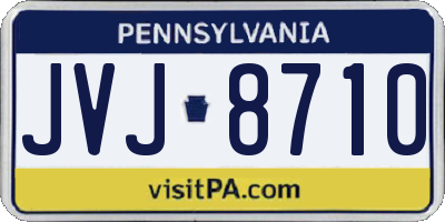 PA license plate JVJ8710