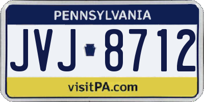 PA license plate JVJ8712