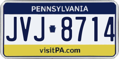 PA license plate JVJ8714