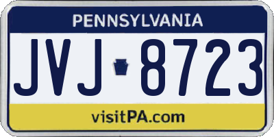 PA license plate JVJ8723