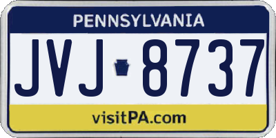 PA license plate JVJ8737