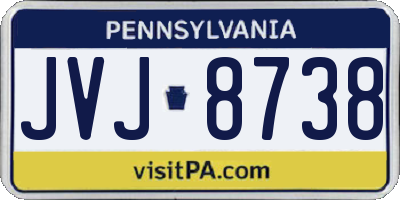 PA license plate JVJ8738