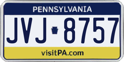 PA license plate JVJ8757