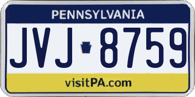 PA license plate JVJ8759
