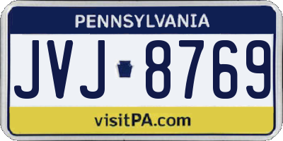 PA license plate JVJ8769