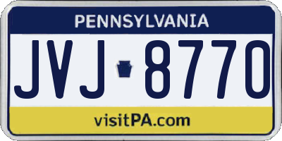 PA license plate JVJ8770