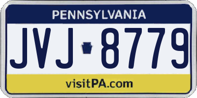 PA license plate JVJ8779