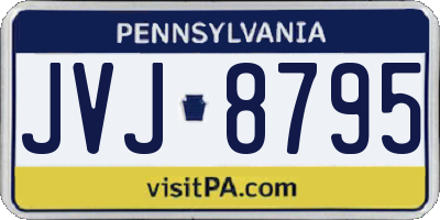 PA license plate JVJ8795