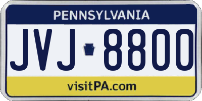PA license plate JVJ8800