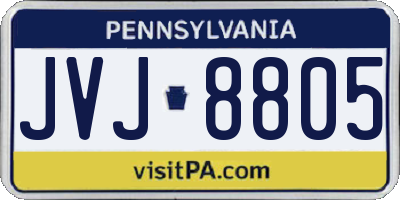 PA license plate JVJ8805