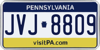 PA license plate JVJ8809