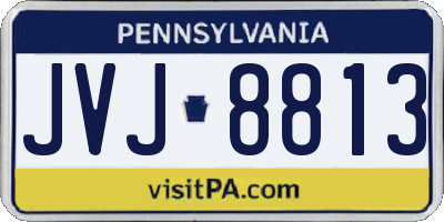 PA license plate JVJ8813