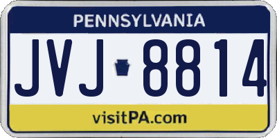 PA license plate JVJ8814