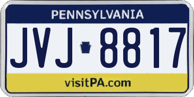 PA license plate JVJ8817