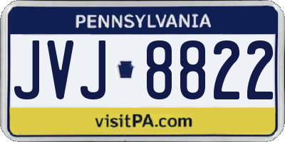PA license plate JVJ8822