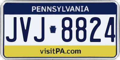 PA license plate JVJ8824