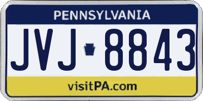 PA license plate JVJ8843