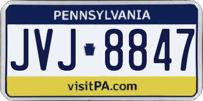 PA license plate JVJ8847