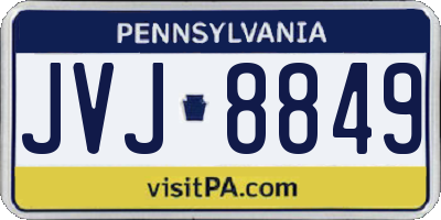 PA license plate JVJ8849