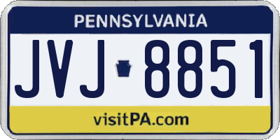 PA license plate JVJ8851