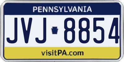 PA license plate JVJ8854